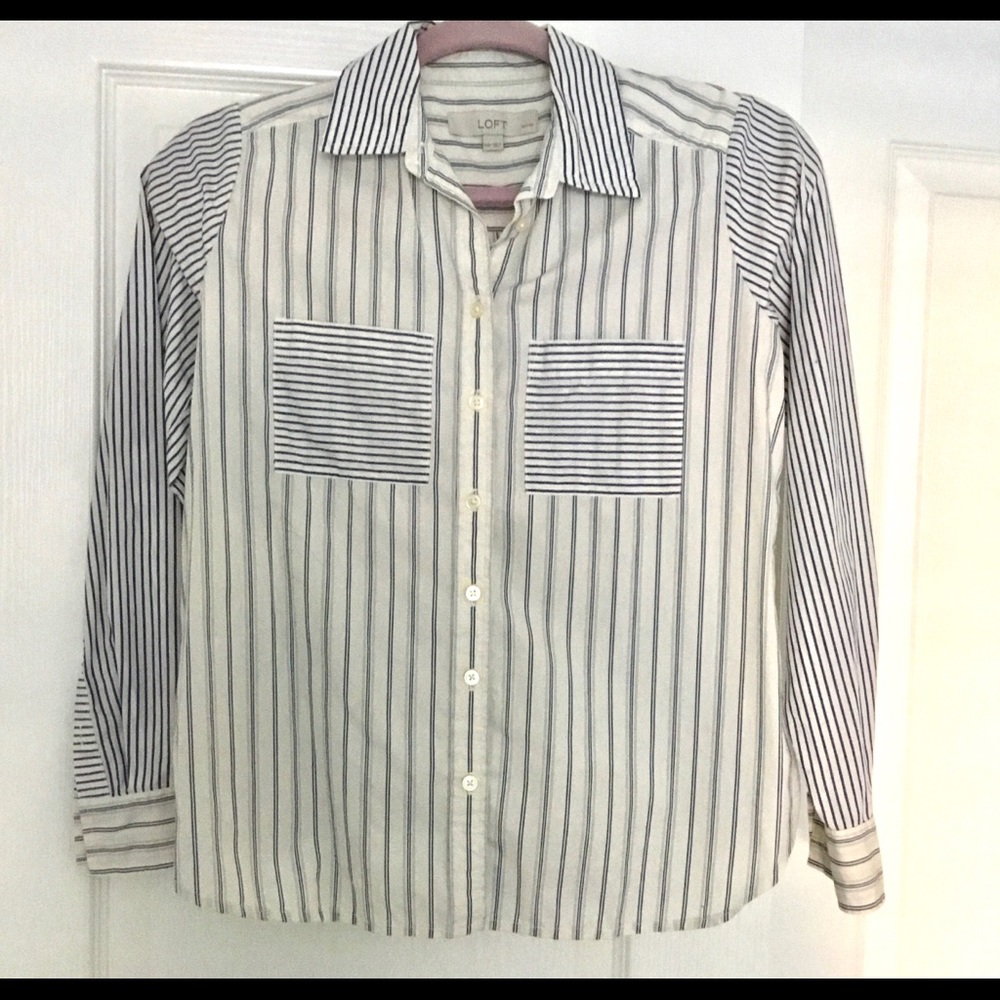 LOFT Cotton Pinstripe Shirt
